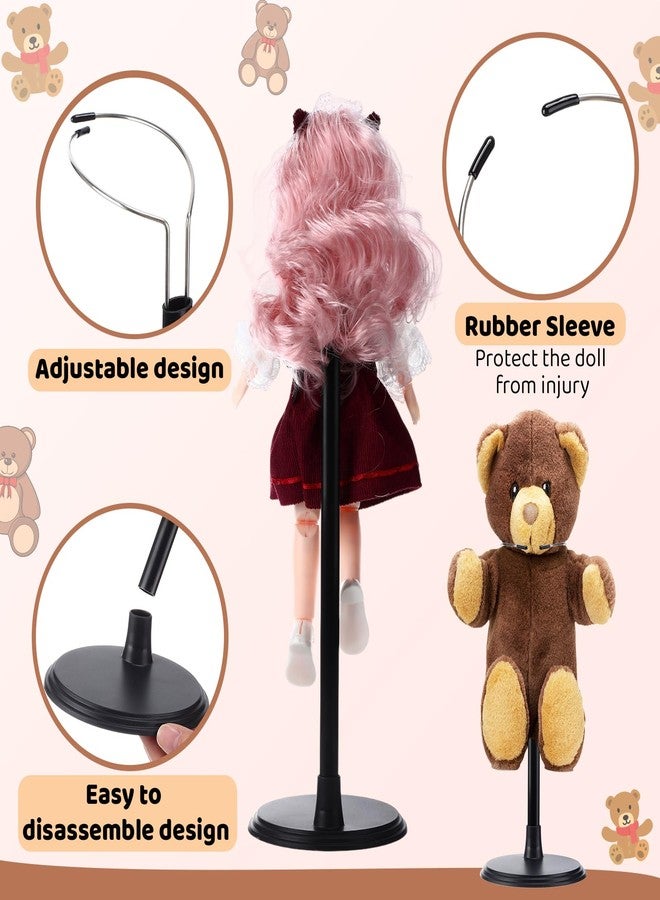 Yaocom 12 Pcs Adjustable Doll Stand Display Holder for 14 to 18 Inches Action Figure Stands with Expandable Waist Wire Bracket Support Dolls Display Rack for Home Shop Birthday Party(Black) - Image 3